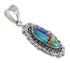 Multicolor Southwest Inlay Silver Pendant RX54488